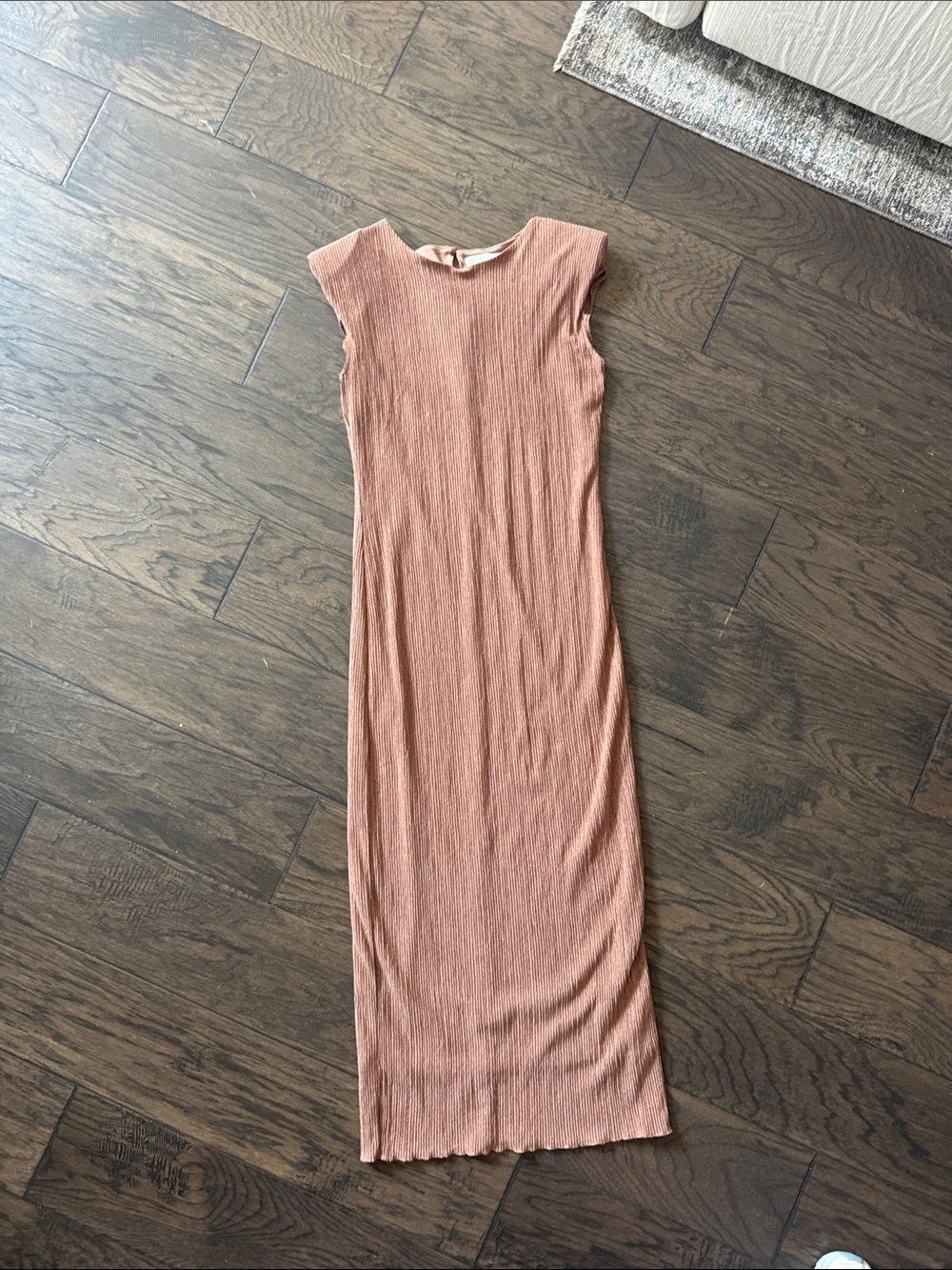 Astr Sleeveless Ribbed Maxi Dress - Rose Clay